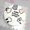 This adorable one-tier cat cake features a white doodle design adorned with playful cat paw prints, perfect for any pet lover's birthday celebration. Customized just for you, this cute cake will bring a smile to any feline enthusiast.