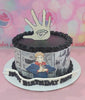 This vibrant Jujutsu Kaisen cake features a whimsical manga-style edible photo on the sides, showcasing Yuji Itadori and his iconic hand printout topper. Perfect for anime fans, this custom birthday cake combines 1 tier of fun with beloved characters like Satoru Gojo and Yuta.