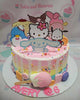 This adorable Hello Kitty Cake features a delightful white drip, vibrant rainbow accents, and playful ice cream popsicles, all topped with charming printout toppers of Hello Kitty and friends like Purin, Cinnamoroll, and more. Perfect for a baby’s birthday celebration, this 1-layer, 1-tier customized cake brings the whimsical world of Sanrio to life.