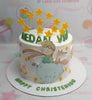 This charming Little Prince Cake features a whimsical design in white and green, adorned with delicate moon and star accents inspired by Antoine de Saint-Exupéry's beloved tale, Le Petit Prince. Perfectly crafted as a single tier, this enchanting cake is ideal for celebrating the magic of childhood.