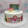 This vibrant Teachers Day cake features a pristine white base adorned with colorful decorations like books, a blackboard, and notebooks, symbolizing the spirit of education and celebration. Perfect for honoring teachers in high school, college, or elementary settings, this elegant 1-tier design captures the essence of mentorship and academic achievement.