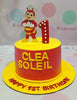 This vibrant Jolibee Cake features a bold yellow and red design, showcasing beloved fast food characters and printed toppers that perfectly capture the spirit of 