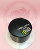 Black buttercream birthday cake with 'LIMITED EDITION SINCE 1993' in white, green, yellow, blue, and pink icing.