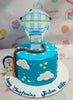 This charming Hot Air Balloon Cake features a vibrant blue design with adorable bears riding in the balloon amidst fluffy clouds in a bright sky. Perfect for Baptismal and Birthday celebrations, this customized one-tier masterpiece captures the joy of special occasions.