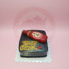One-tier black fondant 30th birthday cake with Red Horse beer bottle topper, gold text 'HAPPY 30TH BIRTHDAY CLYDE', and gold sprinkles.