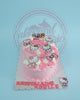 Hello Kitty 2nd birthday cake with pink and white buttercream rosettes, Hello Kitty printout toppers, and Krystalaine Noelle's name.
