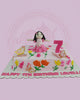 One-tier Mulan birthday cake for Louella's 7th birthday, featuring a Mulan doll topper, butterflies, and piped flowers in pink, yellow, and orange.