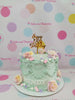 1-tier vintage floral 18th birthday cake with mint green buttercream, pastel roses, elegant piping, and 