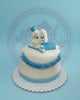 One-tier fondant dental graduation cake: cute tooth in cap, toothbrush, toothpaste, and 