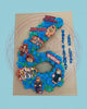 Roblox number 6 custom birthday cake for John Lucas, with blue and green buttercream and edible character toppers.