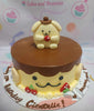 This adorable Pompompurin Cake features a charming brown design inspired by Sanrio's beloved character, perfect for fans of Purin, Hello Kitty, and friends. It is a single-layer, one-tier masterpiece that adds a whimsical touch to any celebration.