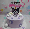 Celebrate in style with our adorable Kuromi Cake, featuring vibrant purple icing and a playful design inspired by Hello Kitty and friends. This delightful 1-tier cake is perfect for any Sanrio fan!