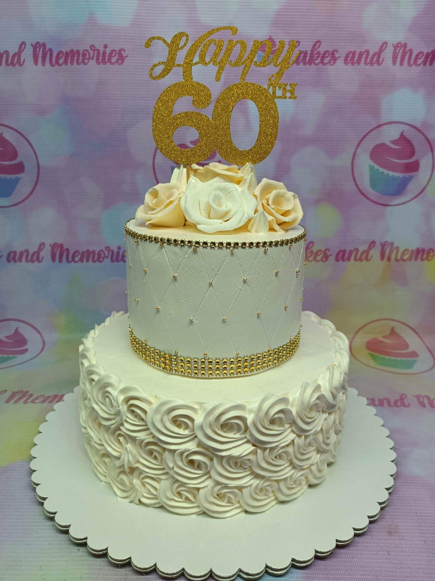 Amazon.com: Ufocusmi 60th Birthday Decorations for Women, Glitter Rose Gold  Happy 60th Birthday Cake Topper, 5.9x4.75 inch : Grocery & Gourmet Food