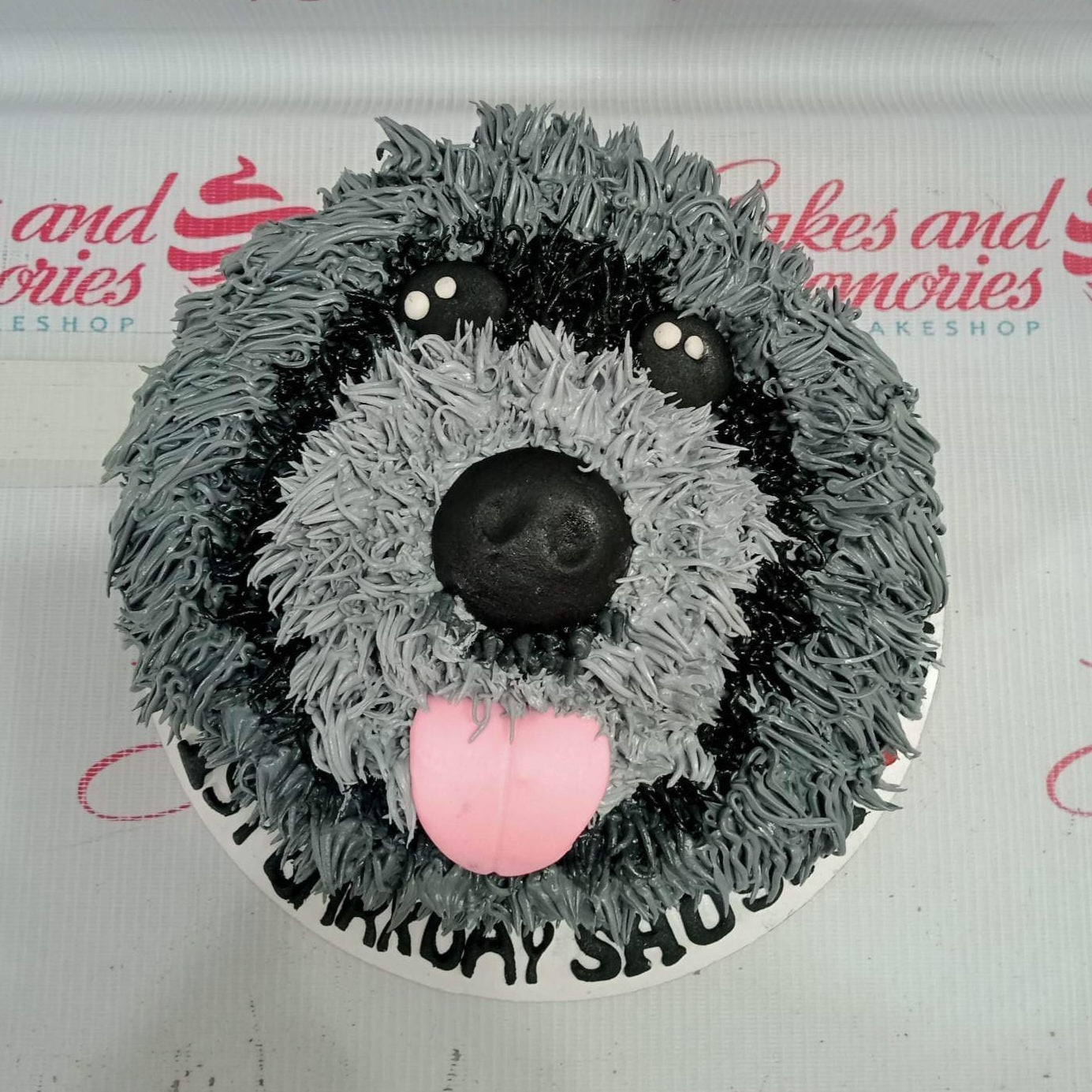 1 Layer, 1 tier, 1layer, 1tier Birthday Cakes, Black, Customized Cakes, dogs, furbabies, Furparents, gray, New04,  pets, puppies, puppy, pups