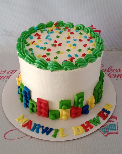 quick and easy decoration for 1 layer cake || lego birthday cake design ||  lego customized drip cake - YouTube