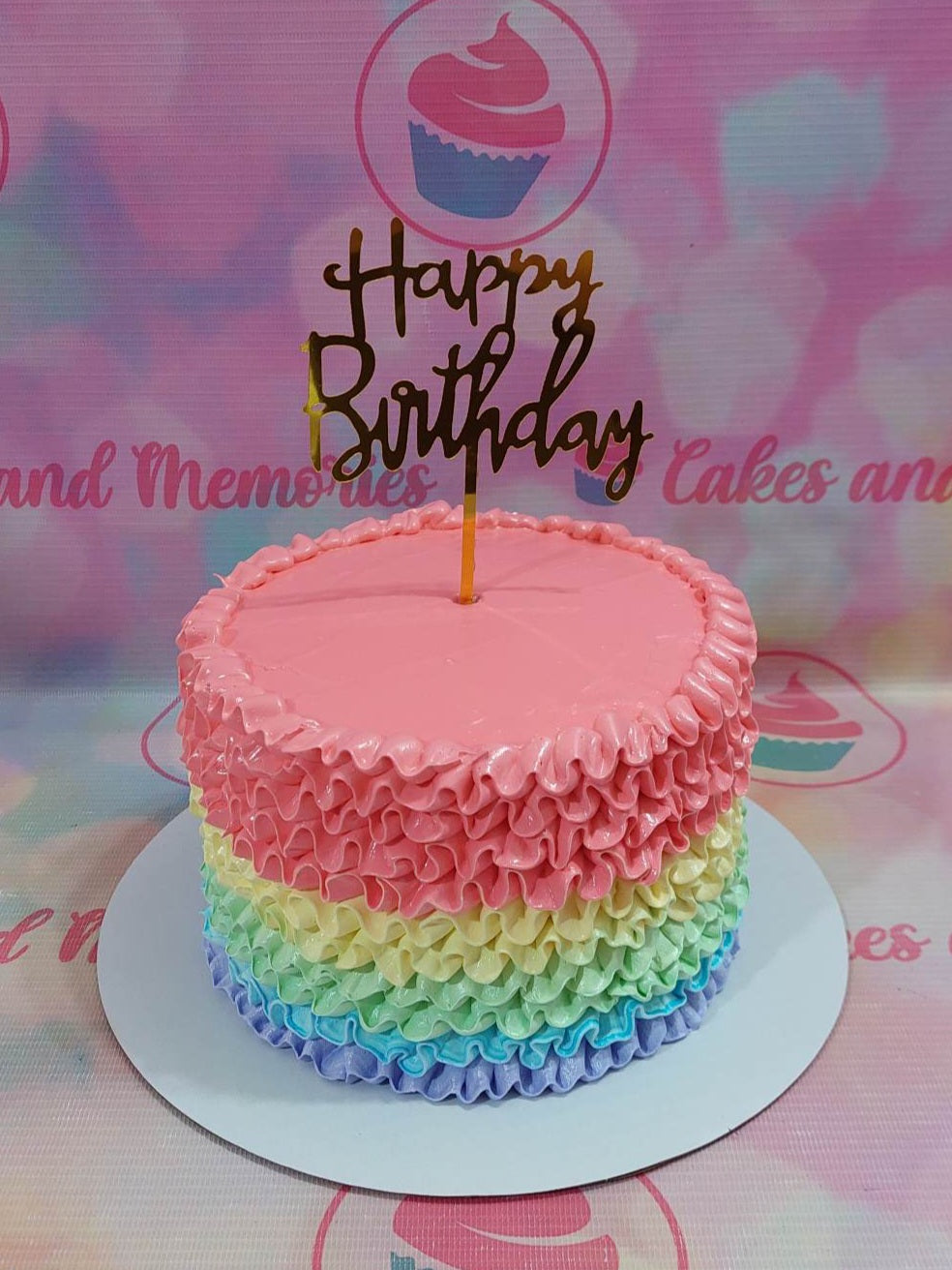 1 Layer, 1 tier, 1layer, 1tier, Clouds, colorful, Customized Cakes,  Birthday Cakes, rainbow, Red, sky, Uploaded-April-2023, wavy