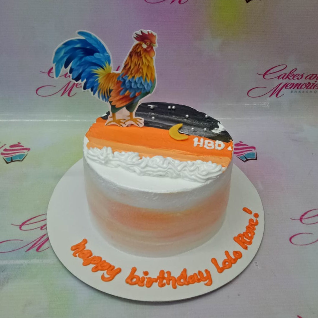 1st year baby chick, chicken little, rooster, horoscope theme 1st year cake.  barnyard, farm house .masterpiece custom 1st year children cake | The  Sensational Cakes