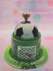 This beautifully crafted Soccer Cake is perfect for any sports fan. Featuring green grass, world cup and soccer football accents, it can be customised to make a unique Birthday Cake for your brother, dad, kid or man. Impress your guests with this special and unique cake.