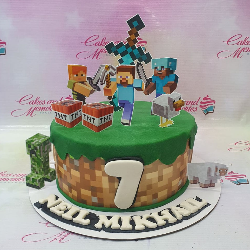 Minecraft - Espada - Grãos de Açúcar - Bolos decorados - Cake Design