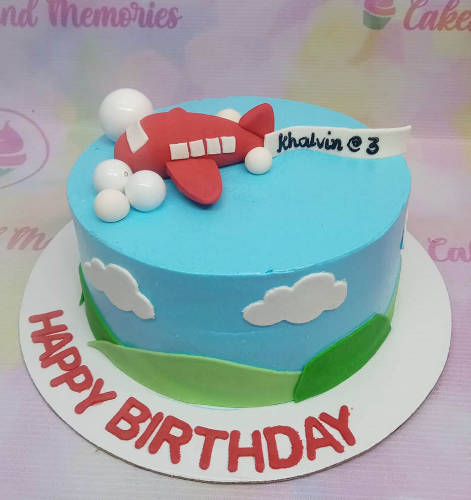 Children's Birthday Party Baking Cake Topper Three-dimensional Airplane  Pilot Train Theme Decoration Dessert Card Baking Supplie