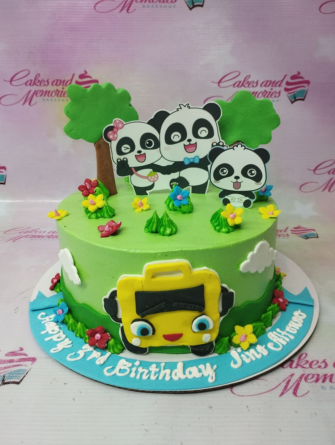 Baby Bus Panda Cake Topper Decoration ,熊猫宝宝巴士蛋糕装饰– Ins Cake Deco