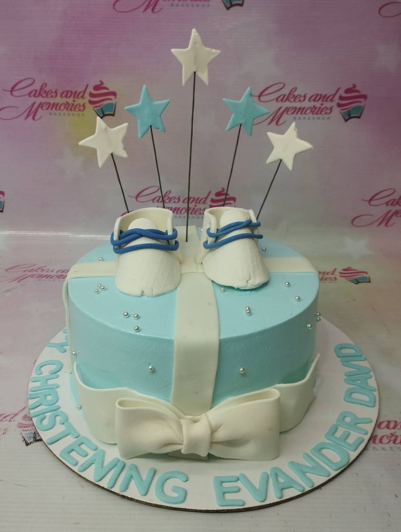 Sister Bakes - 6x4 Christening Cake 💛🤍 Thank you for... | Facebook