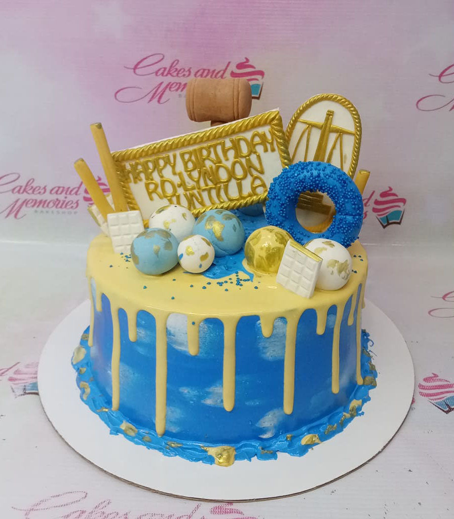 1 layer, 1 tier, 18th, 1layer, 1tier, Attorney, Atty, Birthday Cakes, Blue, Customized Cakes, Drip, Dripping, Gold, Justice, Law and Order, lawyer, New12, Non Rush, NonRush, 