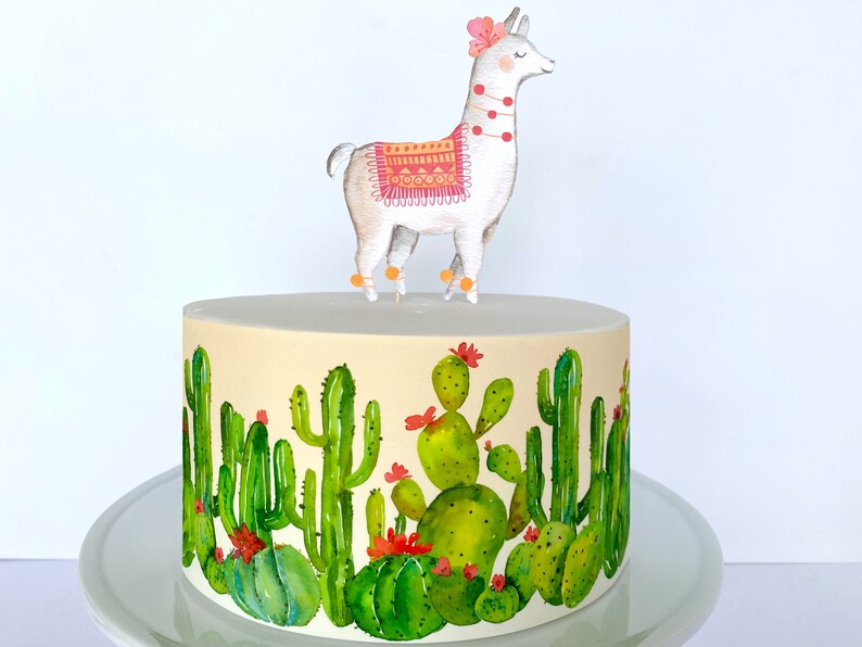 Welcome baby llama cake topper – Thistle and Lace Designs