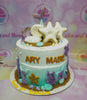 1 layer, 1 tier, 1layer, 1tier, Birthday Cakes, Blue, Children, Customized Cakes, fish, girls, Kid, kids, little mermaid, littlemermaid, mermaid, Mermaid Tail, New15, Non Rush, NonRush,  Purple, Seashells, Seaweeds, Shells, Starfish, Teal, under the sea, violet