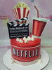 1 layer, 1 tier, 1layer, 1tier, Clapper, Film Slate, films, Movies, Netflix, New14, NFLX,  Popcorn, Red, Rush Orders, RushOrders, Soda Drinks, streaming, theater