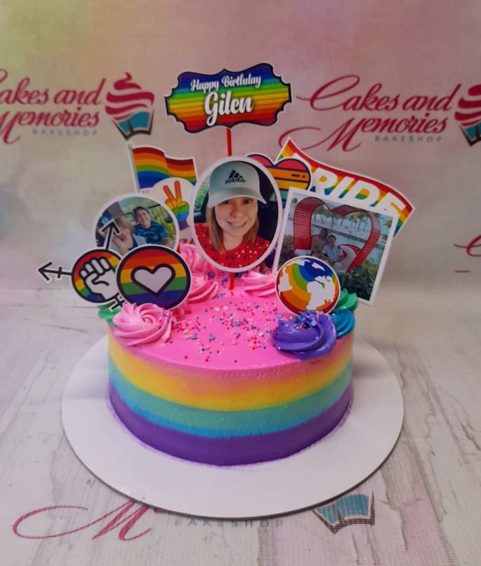 1 layer, 1 tier, 1layer, 1tier, Birthday Cakes, Customized Cakes, LGBT,  Pride, Printout Topper, Rush Orders, RushOrders, Sheet5