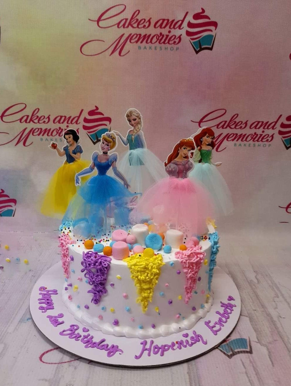 Disney Princess Dream Big Princess Heart Strong Custom Photo Cake | Freedom  Bakery