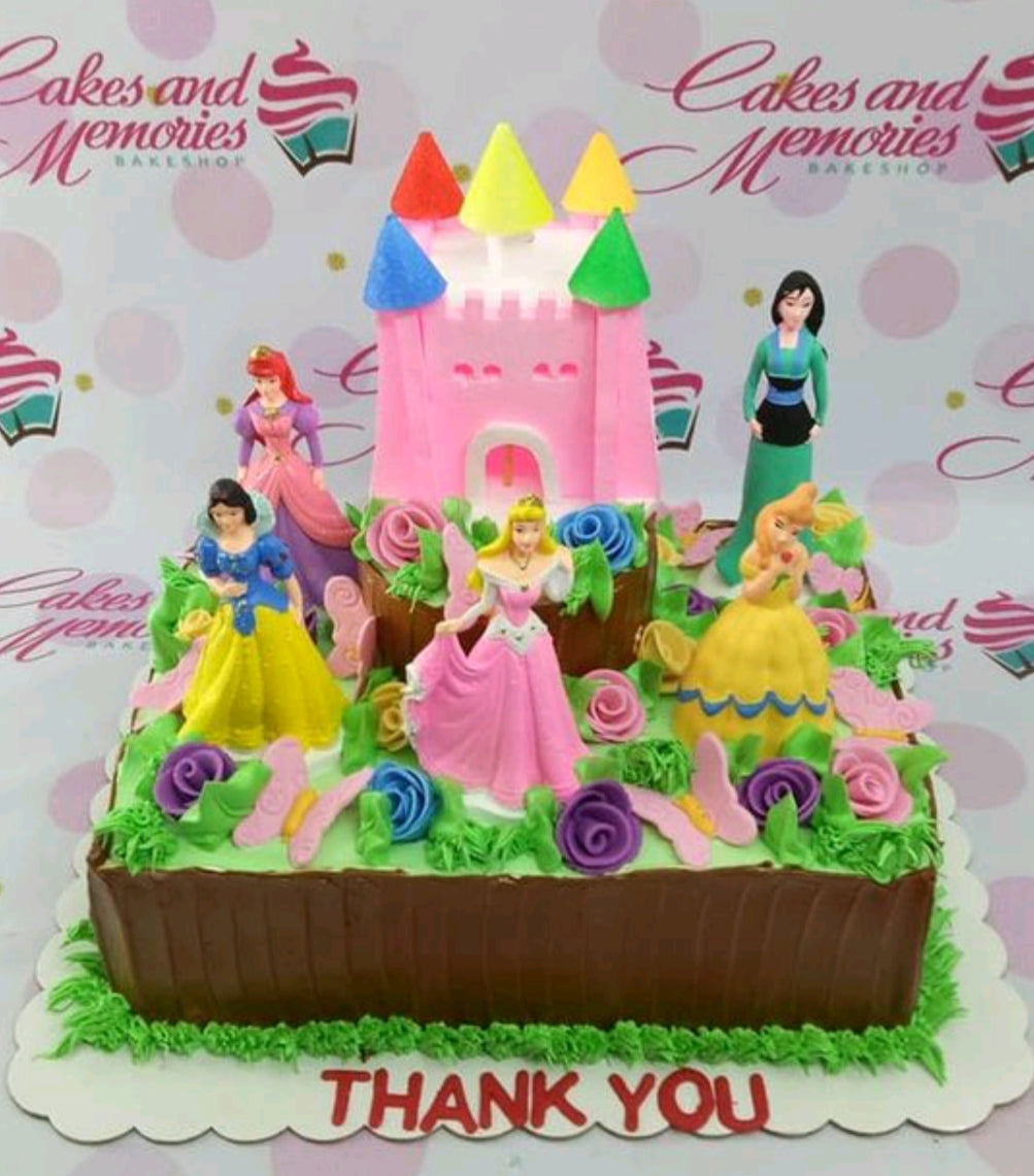 Pink and Gold Princess cake two tier Goodies Bakeshop