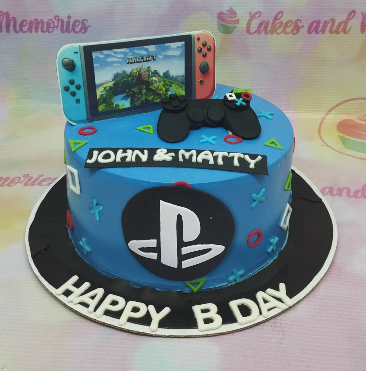 Video Game Party Cake Ideas | Playstation cake, Video game party cake, Video  game party food