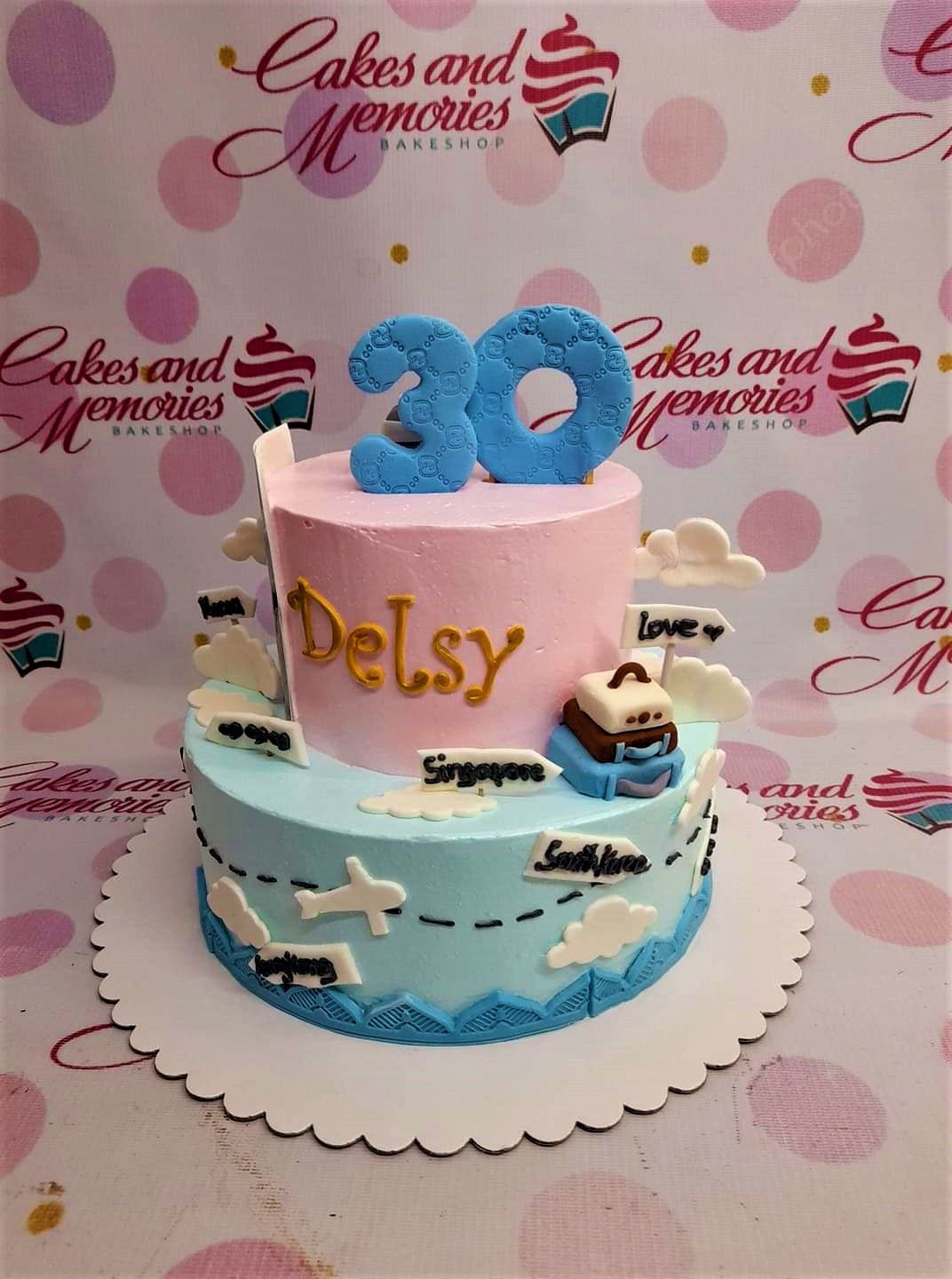 2 layers, 2 tier, 2 tiers, 2layer, 2tier, airlines, airplane, Airport, Birthday Cakes, Blue, Customized Cakes, double layer, flying, Non Rush, NonRush, NORMALdelivery, Pink, Sheet1