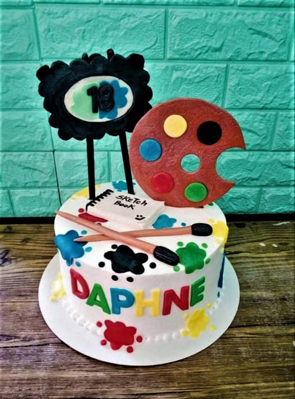 Amazon.com: GWING Happy Birthday Cake Topper,Artist Palette Graffiti Paint  Brush- Artist Painter Painting Themed Birthday Party Gold : Arts, Crafts &  Sewing