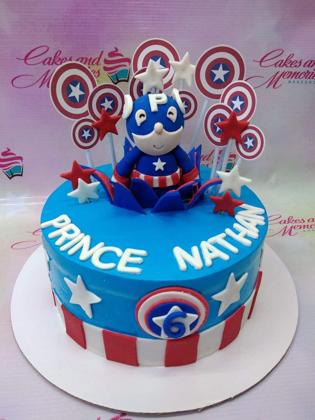Round Shaped Captain America Cake - The Cake World Shop