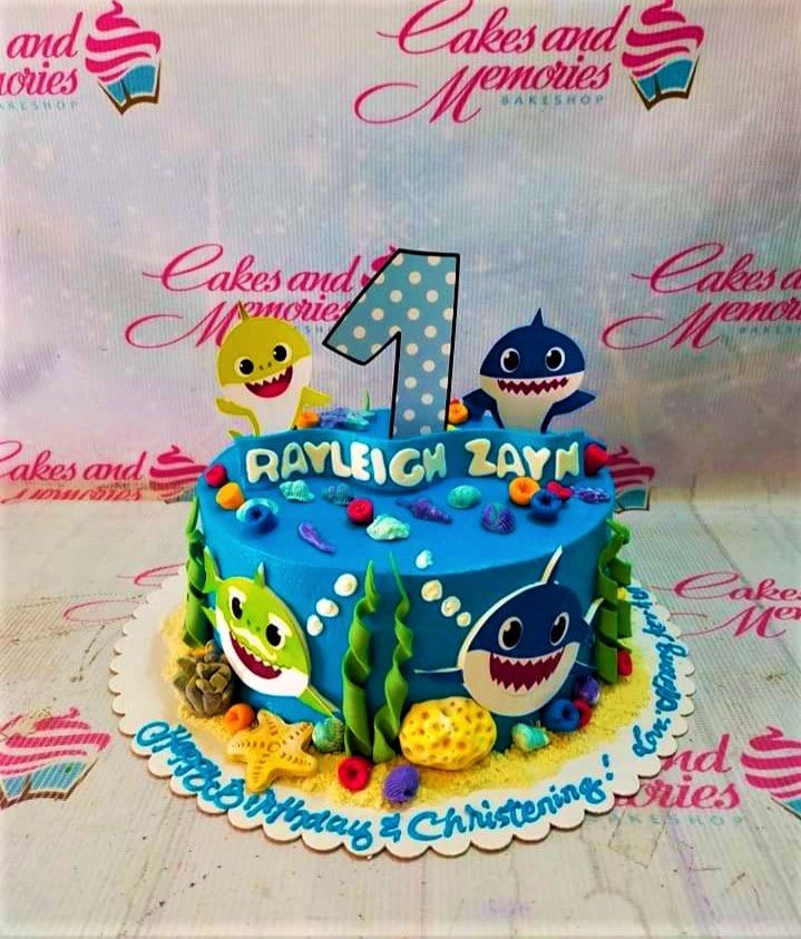 Easy cake decoration! Baby Shark birthday cake design 2 tier boiled icing  !! - YouTube