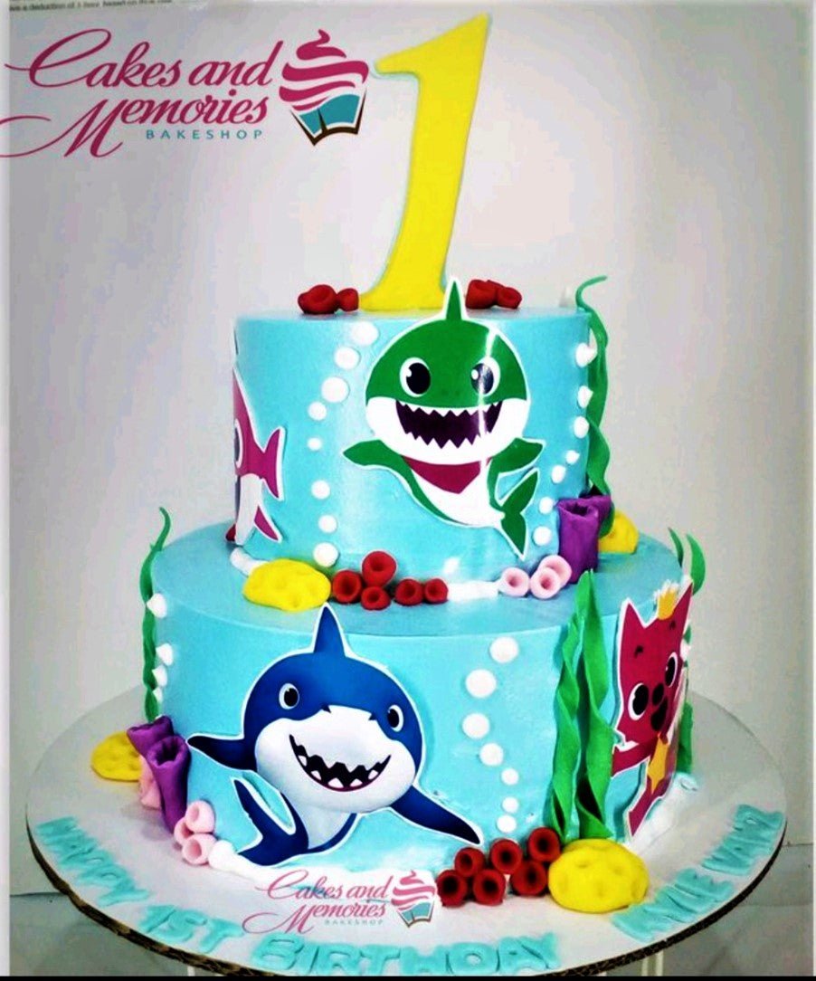 Baby shark themed cake for little girls 2k.g Vanilla