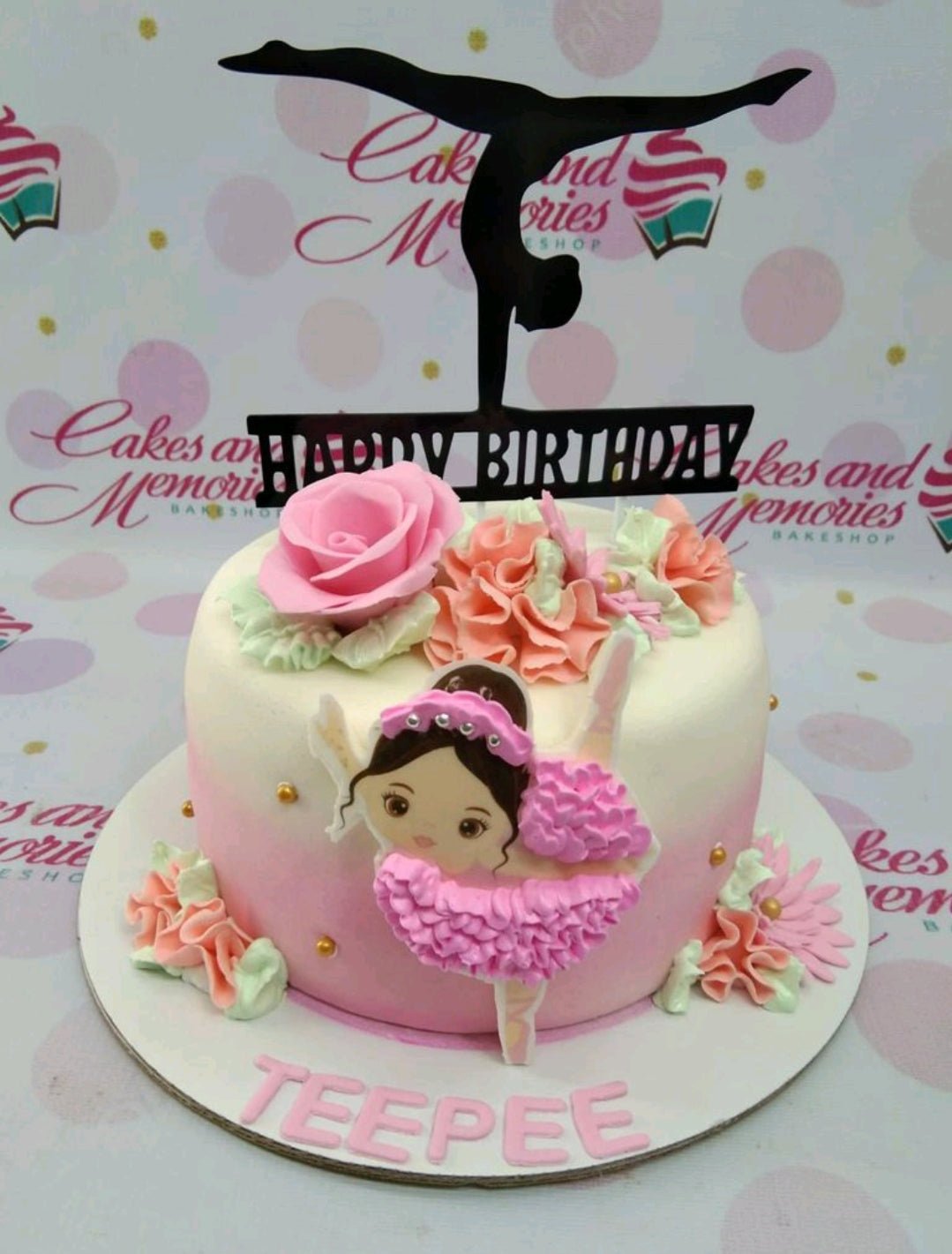 Ballet Girl Cake Topper Dancing Girl Doll Decor Wedding Ballerina Birthday  Cake Decor Baby Girl 1st Happy Birthday Party Gifrs