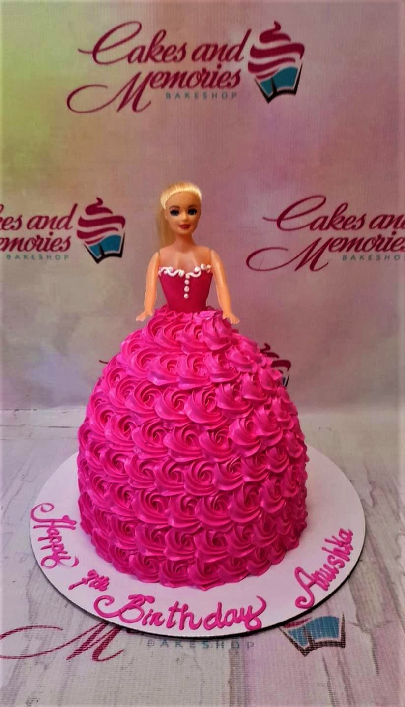 Pink Doll Birthday Cake - Customized Cakes in Lahore