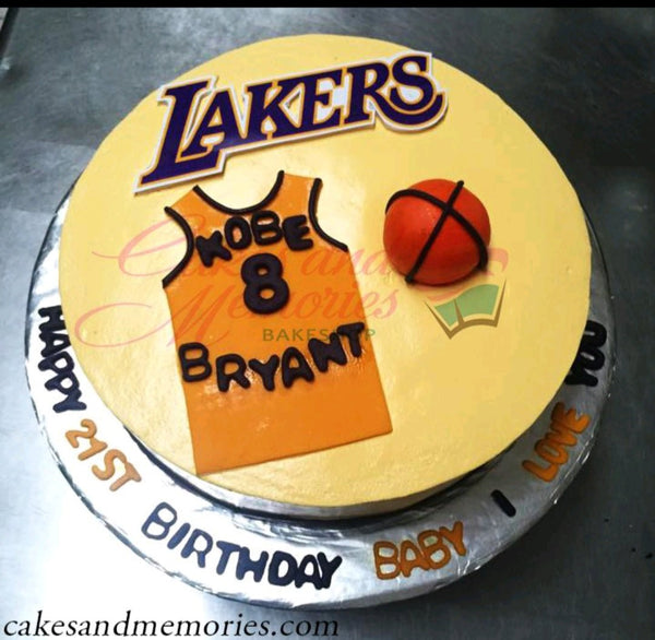 Basketball Theme Party Cake Decoration, Laker 24 Basketball Pattern Printed  Cake Inserts For Birthday Party Supplies - AliExpress