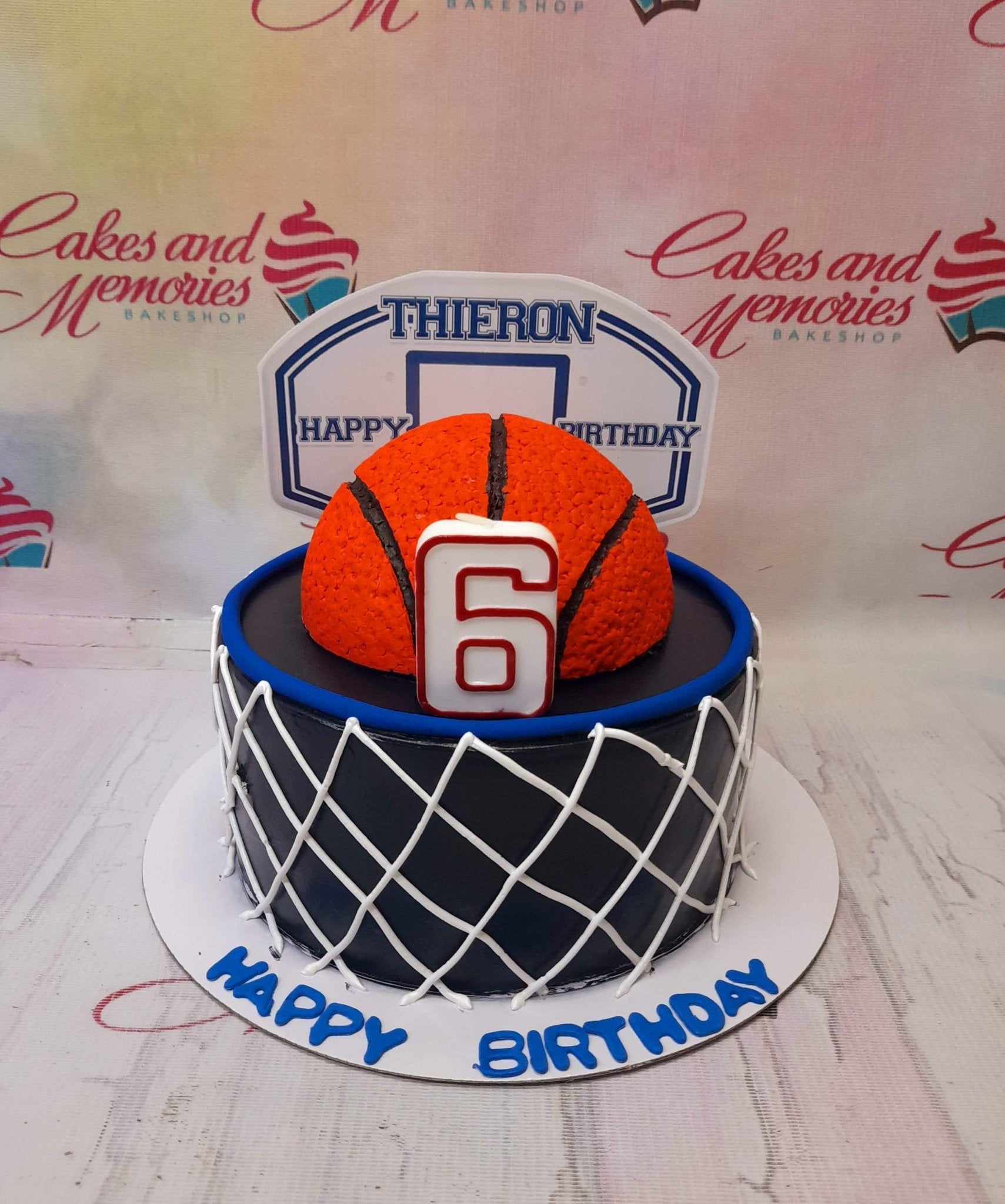 Basketball ring and ball (any age option) - Cake Toppers