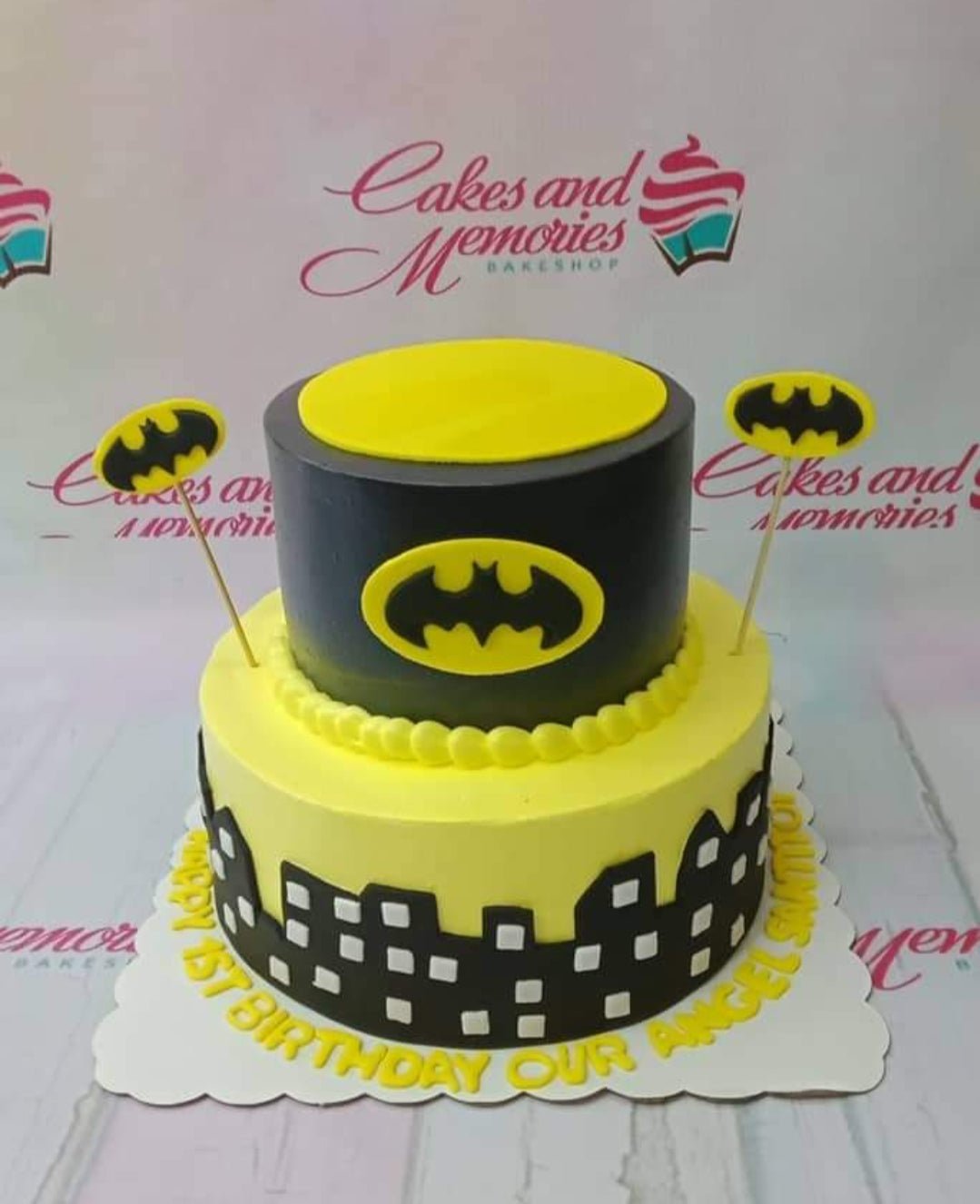Rosemary's Home Made Treats - 2 Layer Batman Themed Cake for Roshin James  #2LayerCake #Batman #Cake #Black #Yellow ==================== For orders  please call or Viber us at 0917-598-9215 or 0925-545-7510 Message us: