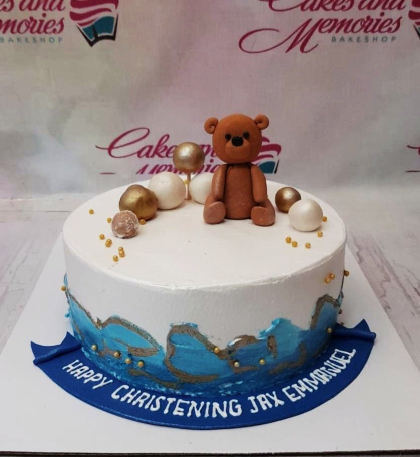 Bear Cake Toppers pink blue Bear Statue Doll Boy Girl Happy One 1st Birthday  Cake Decoration Baby Shower Bear Theme Party Decors - AliExpress