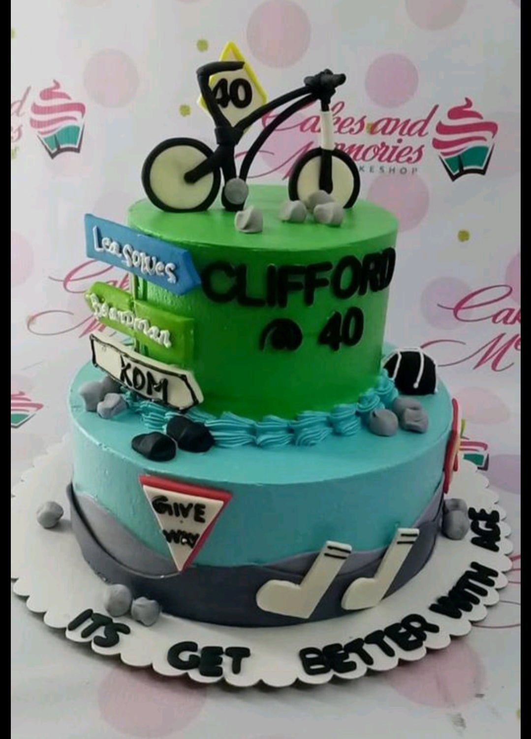 Bicycle 60th Birthday Cake Topper for Man Cycling Theme Decoration , Funny  60 Year Fabulous and Happy Sixty Party , Handmade (Black） : Buy Online at  Best Price in KSA - Souq