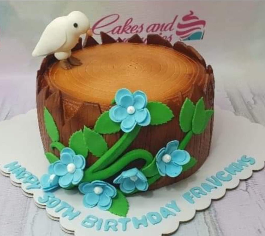Three tier bird theme cake with bird's nest on top.JPG (3 comments)
