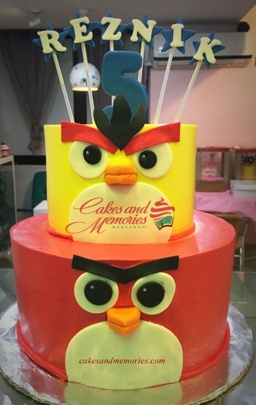 Tiered Angry Birds Cake | Bird cakes, Angry birds cake, Cake