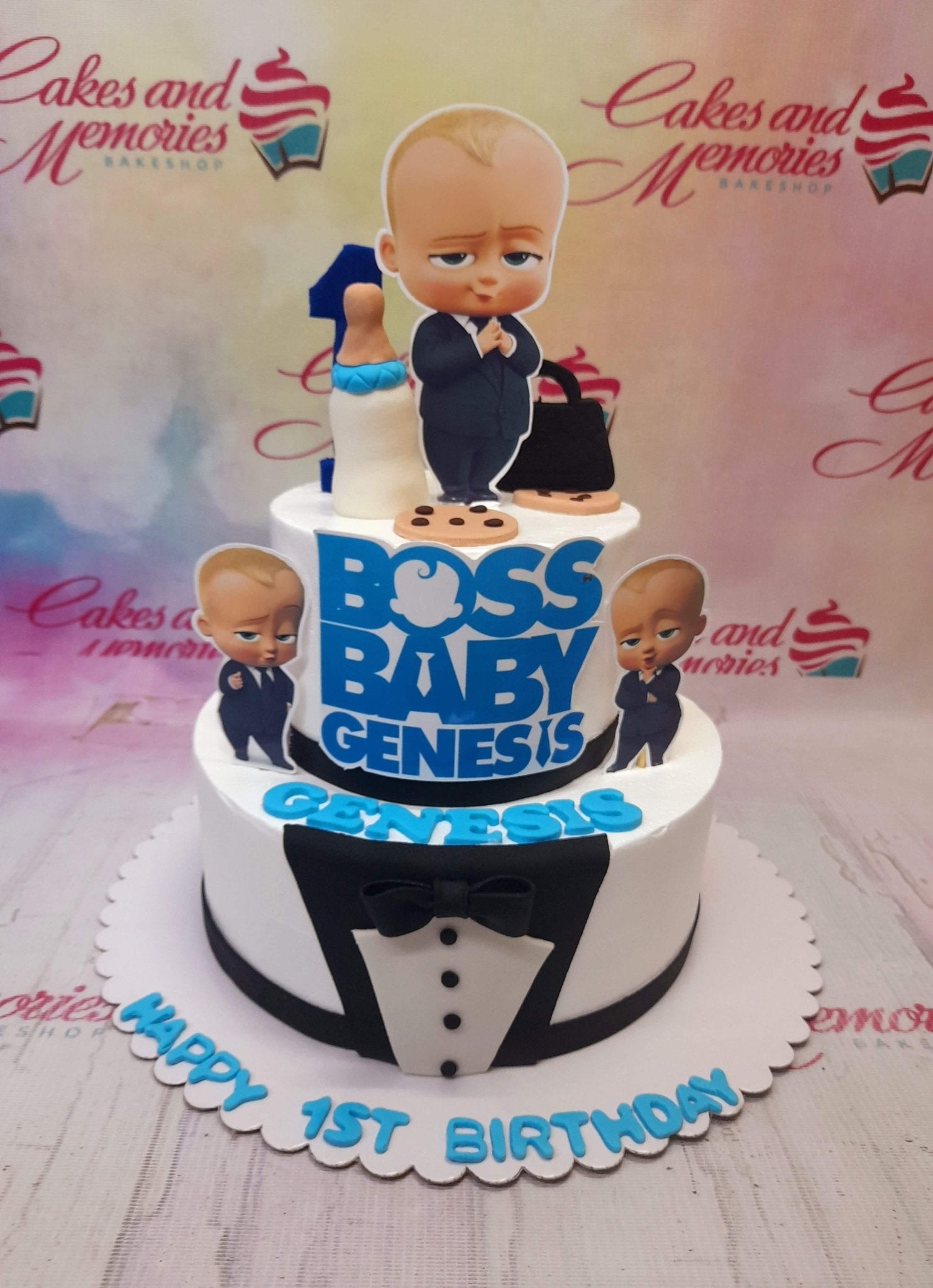 Boss Baby theme cake for 1st birthday - Decorated Cake by - CakesDecor