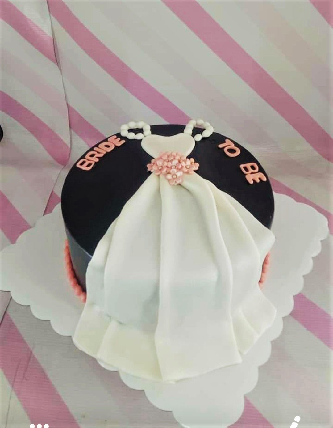 Bridal Shower Cake With Fondant Hearts. - CakeCentral.com